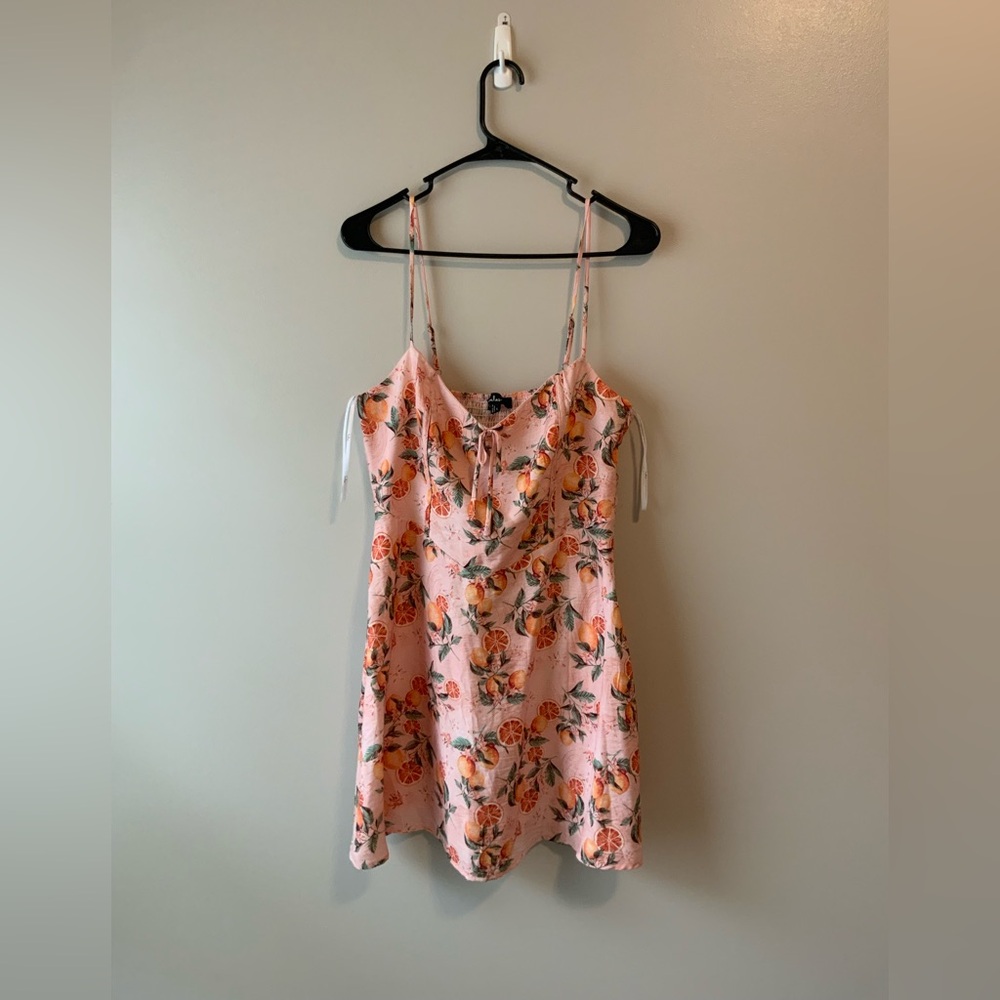 Lulu's Blush Floral/Citrus Mini Dress